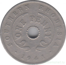 Монета. Южная Родезия. 1 пенни 1941 год.
