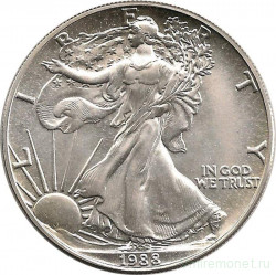 Монета. США. 1 доллар 1988 год. Шагающая свобода.