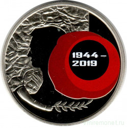 Монета. Украина. 5 гривен 2019 год. 75 лет освобождения Украины от фашистских захватчиков.