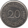 Монета. Маврикий. 20 центов 2004 год. ав. рев.