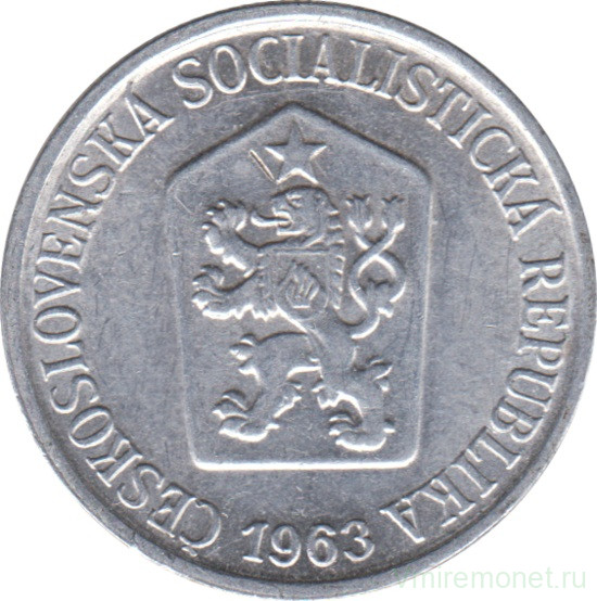 Монета. Чехословакия. 25 геллеров 1963 год.
