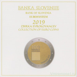 Монеты. Словения. Набор евро в буклете 2019 год. (10 штук).