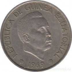 Монета. Экваториальная Гвинея. 50 песет 1969 год.