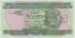 Банкнота. Соломоновы острова. 2 доллара 2011 год.