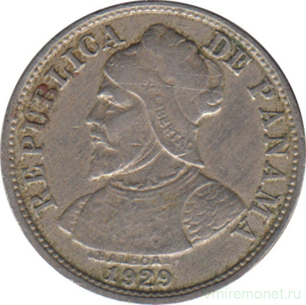 Монета. Панама. 2,5 сентесимо 1929 год.