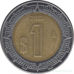 Монета. Мексика. 1 песо 2003 год.