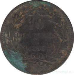 Монета. Люксембург. 10 сантимов 1855 год.