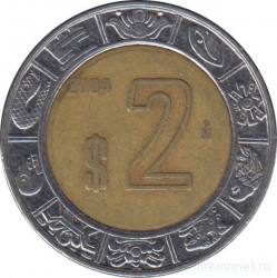 Монета. Мексика. 2 песо 2004 год.