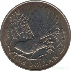 Монета. Новая Зеландия. 1 доллар 1980 год. Веерохвостка.
