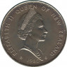 Монета. Новая Зеландия. 1 доллар 1980 год. Веерохвостка. рев.