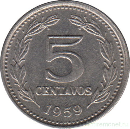 Монета. Аргентина. 5 сентаво 1959 год.
