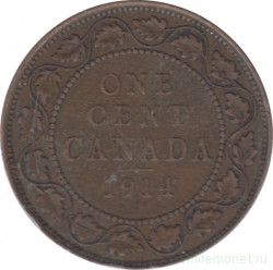 Монета. Канада. 1 цент 1914 год.