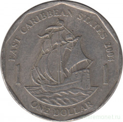 Монета. Восточные Карибские государства. 1 доллар 2004 год.