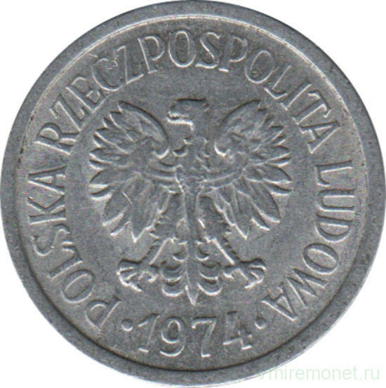 Монета. Польша. 10 грошей 1974 год.