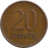 Монета. Литва. 20 центов 1991 год. ав