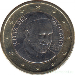 Монета. Ватикан. 1 евро 2015 год.