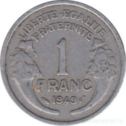 Монета. Франция. 1 франк 1949 год. Монетный двор - Париж.