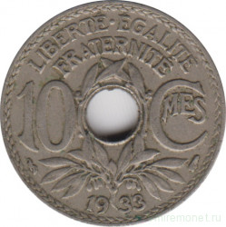 Монета. Франция. 10 сантимов 1933 год.