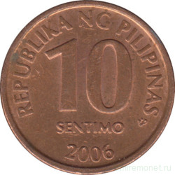 Монета. Филиппины. 10 сентимо 2006 год.