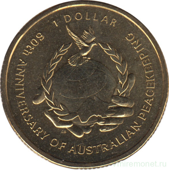 Монета. Австралия. 1 доллар 2007 год. 60 лет Австралийским миротворцам.