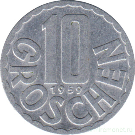 Монета. Австрия. 10 грошей 1959 год.