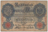 Банкнота. Германия. Германская империя (1871-1918). 20 марок 1914 год. Номер серии (шесть цифр и одна буква) - красный цвет. ав.
