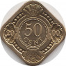Монета. Нидерландские Антильские острова. 50 центов 2000 год. ав.