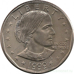 Монета. США. 1 доллар 1999 год. Сьюзен Энтони. Монетный двор P.