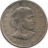 Аверс. Монета. США. 1 доллар 1999 год. Сьюзен Энтони. Монетный двор P.