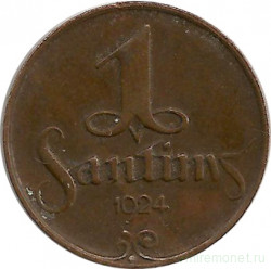 Монета. Латвия. 1 сантим 1924 год.
