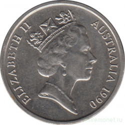 Монета. Австралия. 10 центов 1990 год.