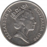 Монета. Австралия. 10 центов 1990 год. ав.