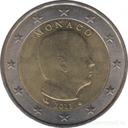 Монета. Монако. 2 евро 2011 год.