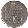 Монета. Норвегия. 10 крон 2000 год.
