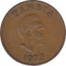 Монета. Замбия. 1 нгве 1972 год. ав.