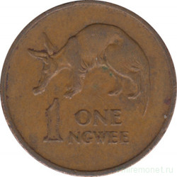 Монета. Замбия. 1 нгве 1972 год.