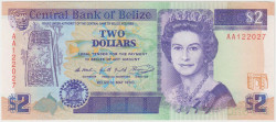 Банкнота. Белиз. 2 доллара 1990 год. Тип 52а.