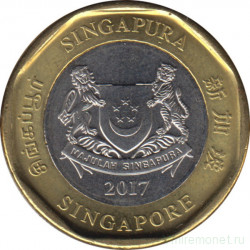 Монета. Сингапур. 1 доллар 2017 год.