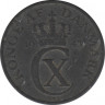 Монета. Дания. 2 эре 1943 год. ав.