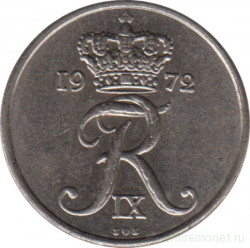 Монета. Дания. 10 эре 1972 год.