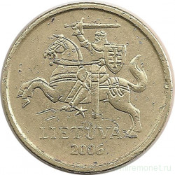 Монета. Литва. 10 центов 2006 год.