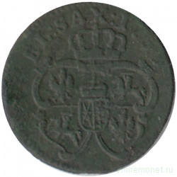 Монета. Польша. 1 солид 1753 год. Август III Саксонец.
