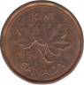 Монета. Канада. 1 цент 1991 год. ав.