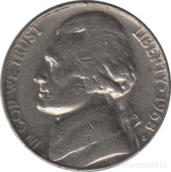 Монета. США. 5 центов 1968 год. Монетный двор S.