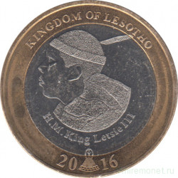 Монета. Лесото (анклав в ЮАР). 5 малоти 2016 год. 50 лет независимости.