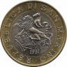 Аверс. Монета. Сан-Марино. 1000 лир 1997 год. Геральдический лев.