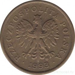 Монета. Польша. 5 грошей 1993 год.