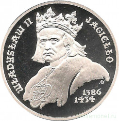 Монета. Польша. 5000 злотых 1989 год. Польские правители - король Владислав II Ягелло.