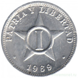 Монета. Куба. 1 сентаво 1969 год. 