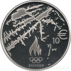 Монета. Эстония. 10 евро 2014 год. XXII зимние Олимпийские игры в Сочи.